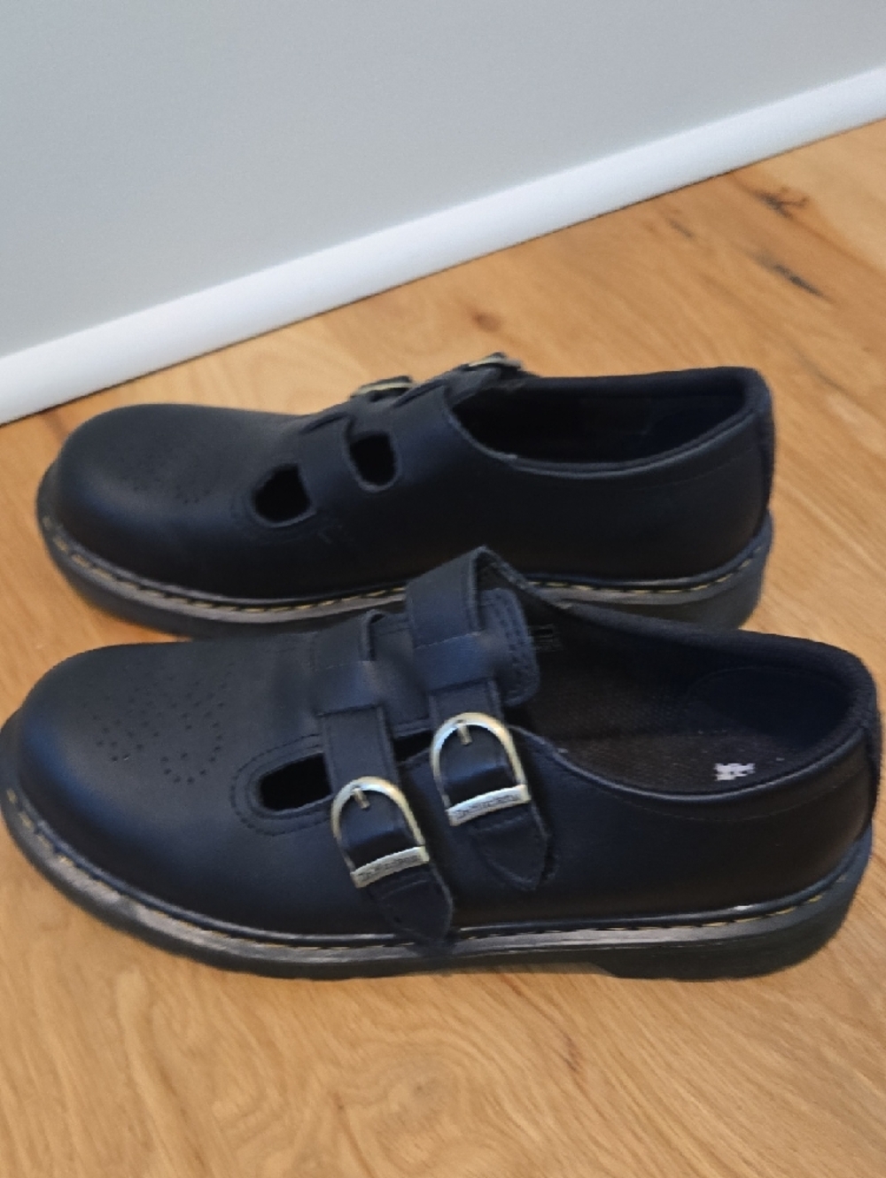 Dr. Martens Black Double-Buckle Mary Jane Flats - Picture 3 of 6
